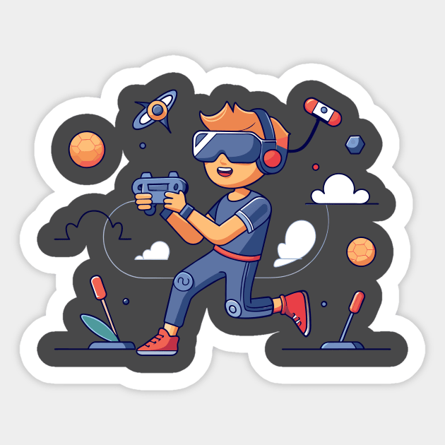 boy playing vr Sticker by Shapwac12